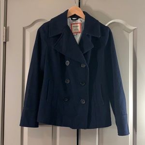 Old Navy navy wool pea coat size Medium